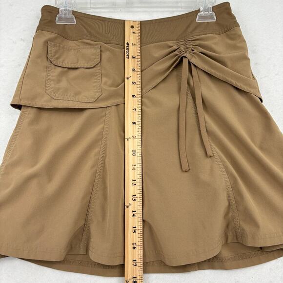 Athleta Wherever Skort Size 4 Tan Khaki A-Line Skirt Built In Shorts Stretch - Picture 10 of 12
